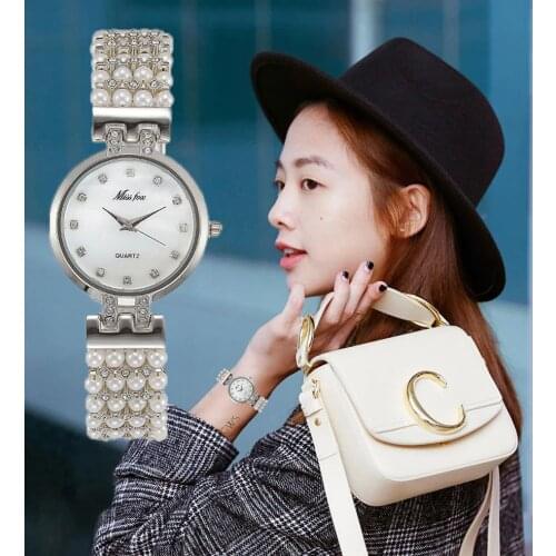 Women Watches Luxury Brand Pearl Rhinestone Wrist watch Strap womens watch Ladies 39 s dresses Clock relogio feminino