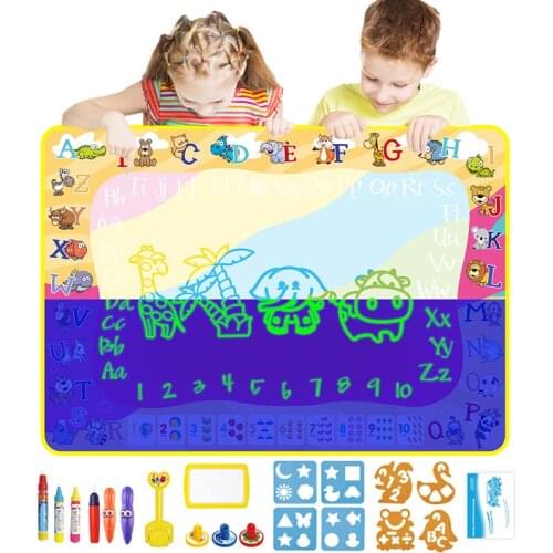 Kids Water Doodle Drawing Pad Mat Gift Toy Set for Toddlers Big Size Luminous Painting Coloring Writing Board Educational Toys
