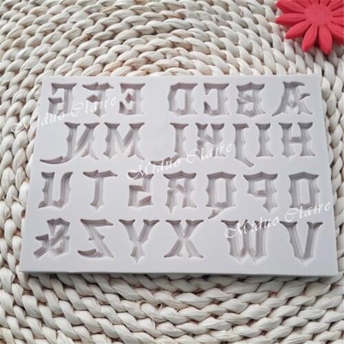 Gothic letter Silicone Mold Gothic Alphabet capital cake mold fondant mold cake decorating tools chocolate gumpaste mold