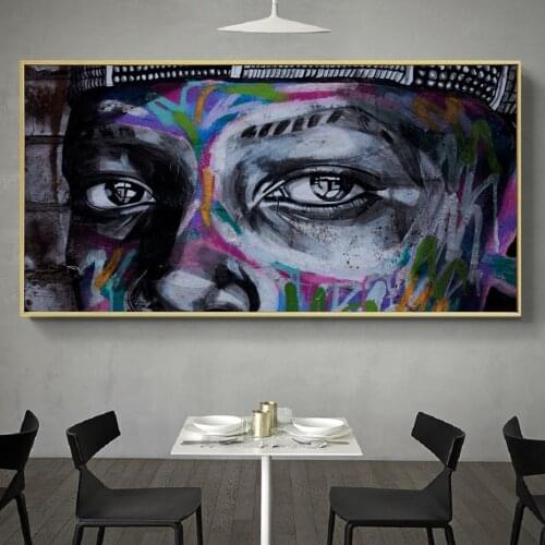 Banksy Face Eyes Graffiti Posters Canvas Paintings Wall Art Figures Graffiti Posters Prints Living Room Home Wall Decoration
