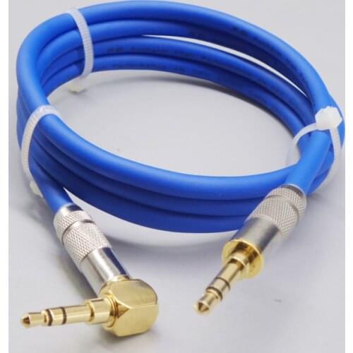 HiFi silvering 3.5mm audio cable 90 degree right angle flat jack 3.5 mm aux cable for car iPhone 3 headphone beats speaker aux