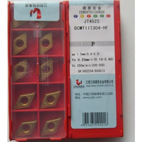JXTC DCMT11T304-HF JT4025 / DCMT11T304-HF JT4125 / DCMT11T304-HM JT1225 / DCMT11T304-HM JT4025 CNC carbide inserts 10PCS/BOX