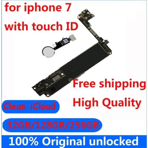 32GB 128GB 256GB for iphone 7 Mainboard 100% Original unlocked Motherboard with / without touch ID 100% Original IOS system