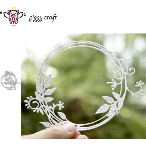 Piggy Craft metal cutting dies cut die mold Autumn letter leaf ring Scrapbook paper craft knife mould blade punch stencils dies