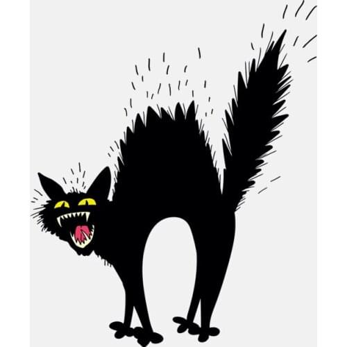LLY-1114 Personality Car Sticker Scary Black Cat Modeling Decal PVC Auto Motorcycle Decoration Sun Protection Waterproof Decals