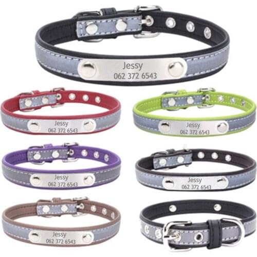 Dog Collar Personalized Nylon Pet Dog Tag Collar Custom Puppy Cat Nameplate ID Collars Adjustable For Medium Large Dogs Engraved