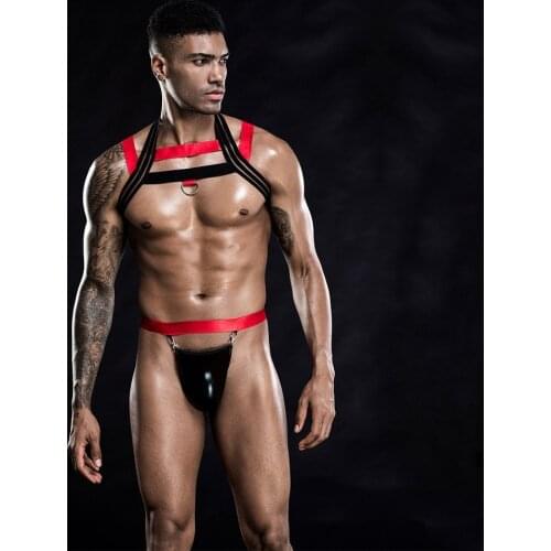 NEW Mens Role Play Sexy Bandage Uniform Lingerie Set Cosplay Gay Bar Pole Dance Costume Outfit