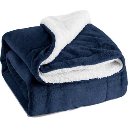 New Solid-Color Double Thick Soft And Warm In Winter Flange Imitation Lamb Plush Blanket