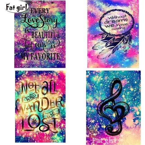 New Encouragement Phrases Color Art Font Crystal DIY Diamond Painting Embroidery Rhinestone Colorful Mosaic Decor Needlework