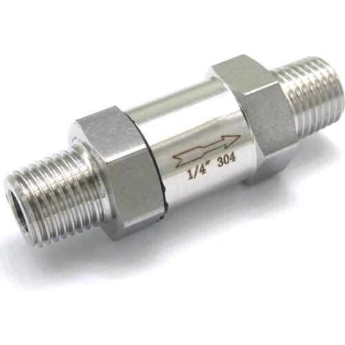 1/4" BSPT Male Check One Way Valve 304 Stainless Steel Water Gas Oil Non-return 915 PSI