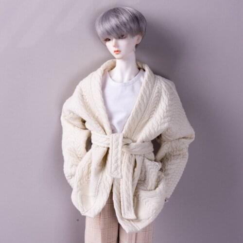 BJD Doll clothes suitable for 1-3 1-4 uncle size white twist cardigan jacket doll accessories