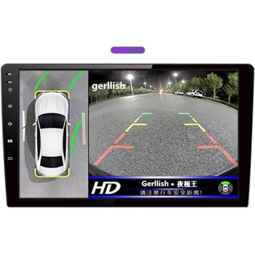 Surrounding 360 degree car camera bird view monitor system with 4 HD camera 180 degree wide angle security parking system