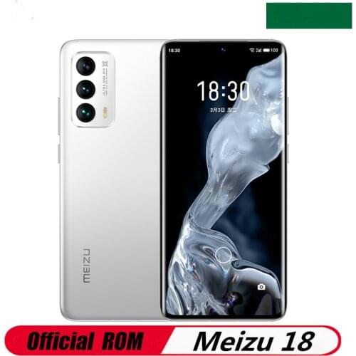 Original Meizu 18 5G Mobile Phone Snapdragon 888 Android 10.0 6.2" 3200X1440 120hz 12GB RAM 256GB ROM 64.0MP 30W Super Mcharge