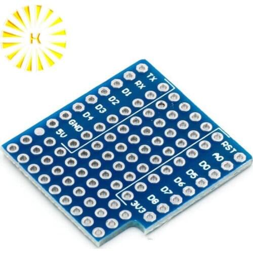 ProtoBoard Shield for WeMos D1 mini double sided perf board Compatible Connector
