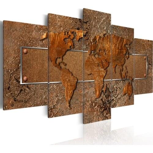 5 Panel Escape World Map Abstract Wall Art Posters Canvas Decoration Pictures HD Prints Oil Paintings For Living Room Home Decor