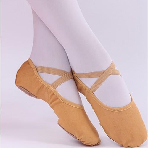 USHINE New Professional Quality Children Dance Slippers Adult Canvas Soft Sole Yoga Gym Ballet Shoes Girls Woman Man Ballerinas
