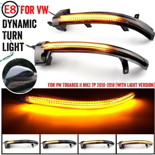 2Pcs For VW Touareg II 2010 2011 2012 2013 2014 2015 2016 2017 2018 LED Dynamic Mirror Blinker Light Sequential Turn Signal Lamp