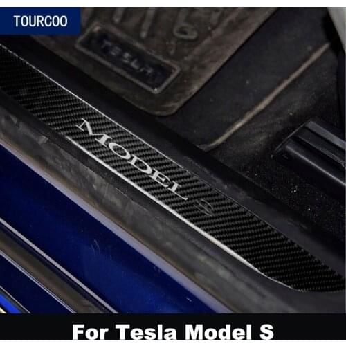 Car Styling Door Sill Protector Cover Welcome Pedal for Tesla Model S Car Modification Accessories