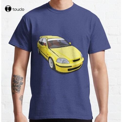 Yellow Civic Ek (Prefacelift) Civicej Ek3 Ek4 Ej9 Vti Sir Bseries Dseries Jdm Classic T-Shirt Cotton Tee Shirt