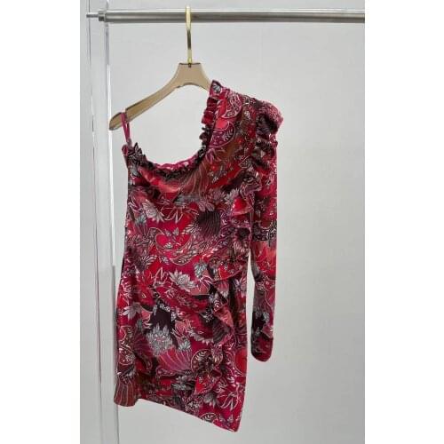 2021 Summer New Fashion Runway Mini Dress Womens Sleeveless Tank Gorgeous Floral Printed Off Shoulders Dress vestido