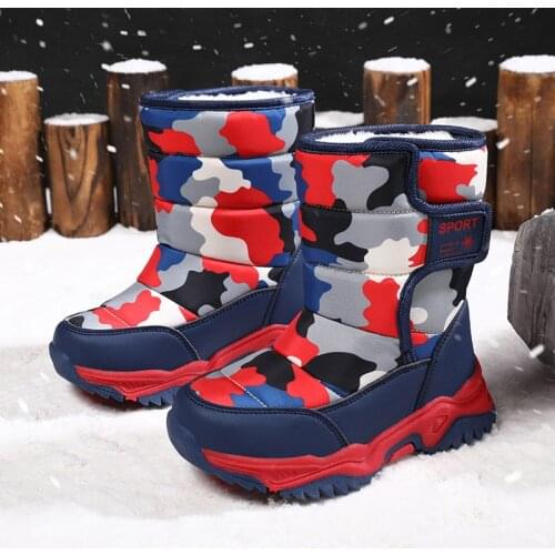 Winter Boots Kids Waterproof Girl Boy Snow Boot Plush Warm For Girls Baby Shoes Boys Toddler Long Boot Peluche Chaussure Enfant