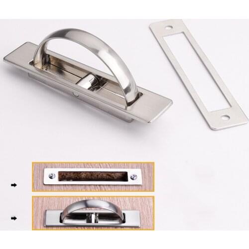 1pcs Hidden Door Handles Zinc Alloy Recessed Pulls Tatami Rotate Kitchen Cabinet Drawer Shoe Furniture Hardware Accessories