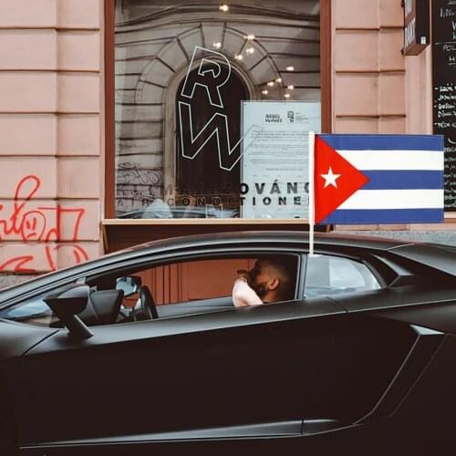 10PC Cuba National Flag Car Window Vehicle Home Decoration Flag Truck SUV Color UV Fade Resistant Canvas Header Flying Ornaments