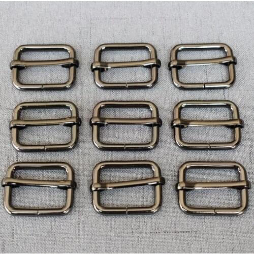 100 Pcs/Lot Dog Collar Gun Black 2.5cm Manufactures Sustom Made Wrapping Tape Connect Buckle Bar Slide Strap Adjuster