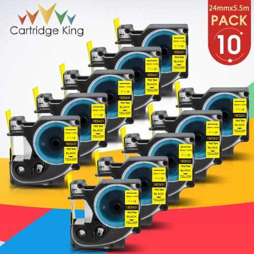 10PK 1805431 Label Tapes Compatible for 1805431 DYMO Rhino Permanent Vinyl Label Tape For DYMO Rhino 6000 6500 Label Maker
