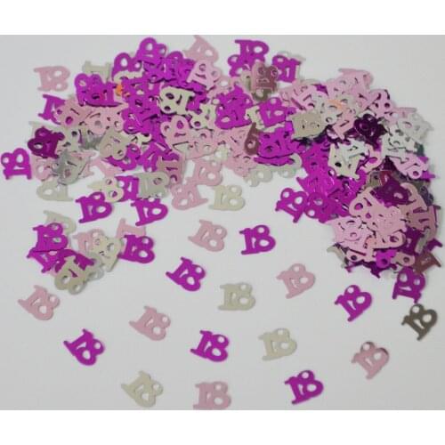 150g Number Digital 18 Colorful Glitz Sprinkle Birthday Confetti Age 18 Year Old Happy Birthday Party Decorations Table Scatters