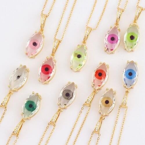 2021 Fashion Charming Necklace Gothic Eyeball Vintage Punk Crystal Evil Eyes Pendant Necklace Lucky Evil Eye Necklace Gifts
