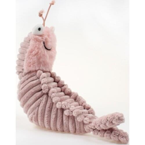 22cm Lovely Sheldon Shrimp Plush Toy Stuffed Animal Cartoon Scales Toys for Kids D0JC