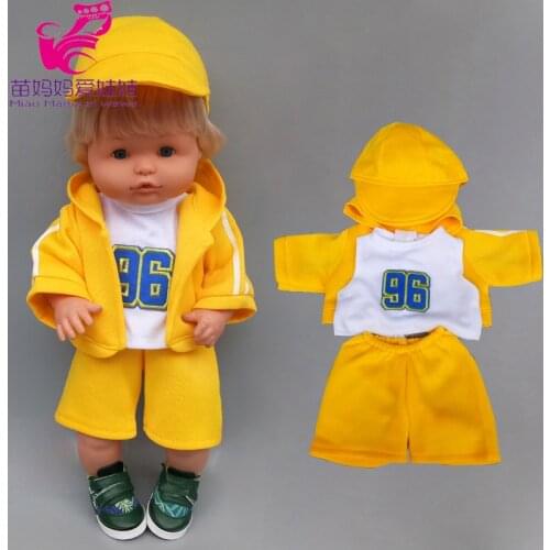 40cm baby doll sport set shirt pants cap 42cm Nenuco doll clothes Ropa y su Hermanita toys gift