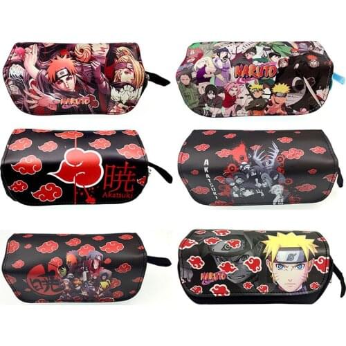 NARUTO Pencil Case Cartoon Cartoon Pen Holder Double Zipper Pencil Case Stationery Bag Men and Women Universal School Season