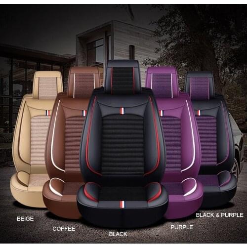Car Seat Cover leather for BMW Audi Toyota Honda Ford Edge Mondeo Ecosport Focus black/beige Automobiles Seat Covers car-style