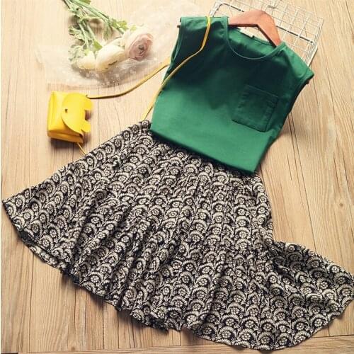 Children Clothing 2021 Summer Toddler Girls Clothes T-shirt+Skirt Outfit Kids Tracksuit Suits For Girls Clothing Sets 3-8 Year