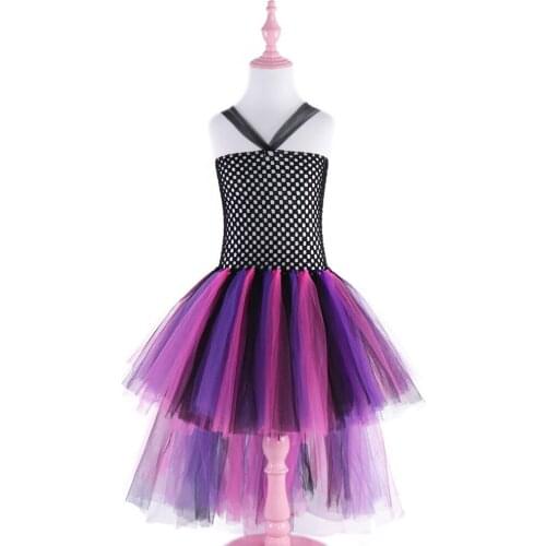 Purple Wild Queen Children Girl Tutu Dress Fluffy Girl Dress For Wedding Birthday Baby Photo Prop Kids Christmas Cosplay Costume