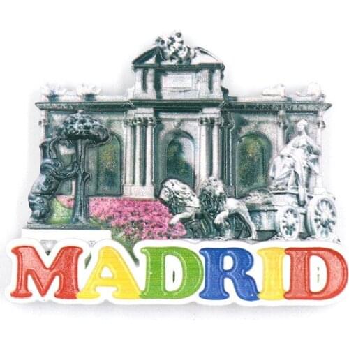 Spain 2nd Wave Hot 3D Print Resin Tourism Souvenirs Home Decoration Madrid Viewpoints Refrigerator Pasters Magnetic Gifts Fridge