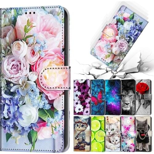 Magnet Wallet Leather Case for Funda Samsung Galaxy A50 A20E A20S A10 A20 A30 S A40 A70 Flip Case Etui Cute Cat Dog Phone Cover