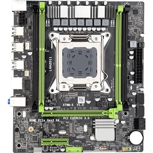 X79 Chipset Motherboard LGA2011 USB2.0 2-Channel DDR3 64G RAM PCI-E NVME M.2 SSD Support REG ECC Memory and Xeon