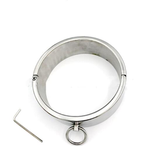 High 4cm metal bdsm collar bdsm bondage adult games stainless steel sex slave collar sex toys for couples Sex tools for sale