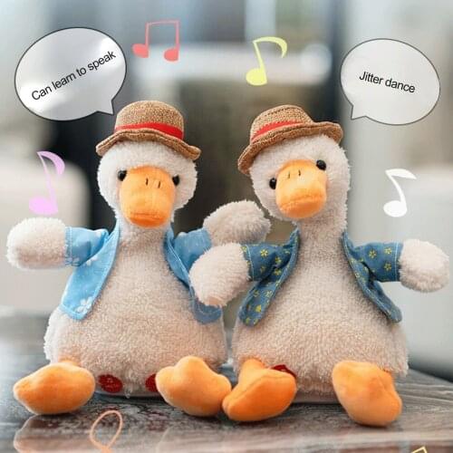 Cute Talking Toy Dancing Duck Doll Speak Talk Sound Repeat Toy Kawaii Duck Toys Children Kids Education Toy Gift Home Decoration