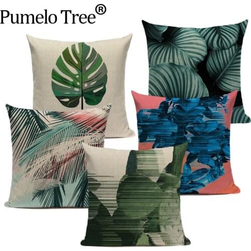 Monstera pillow plant cushions home decor 45Cmx45Cm Square Recliner 1 Side Printing Cushions cover custom throw pillows