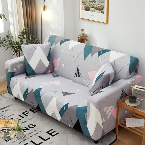 Geometric Stretch Elastic Sofa Cover Set for Living Room Universal Inclusive L Shape Slipcover Couch 1 2 3 4 seat