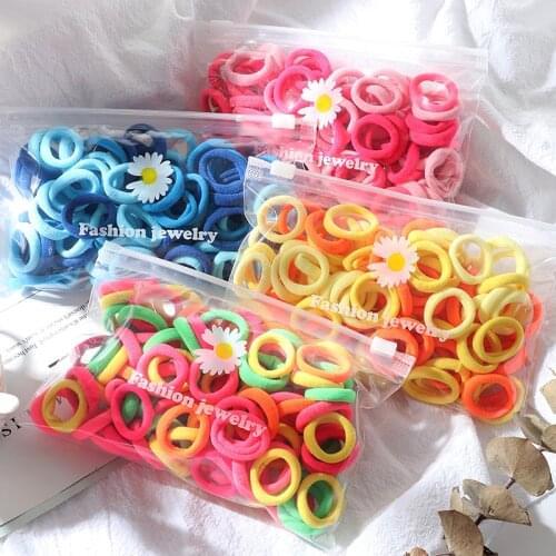 50pcs Set Girls Hair Bands Candy colors Elastic Towel Bands Hair Accessories Baby Ponytail Holder Scrunchie Headband