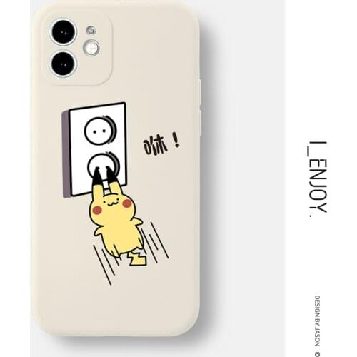 Official Original Soft Silicone Case for Apple iPhone 11 12 Pro MAX SE 2020 XR XS X 6 6s 7 8 Plus Shockproof Cute Phone Cover