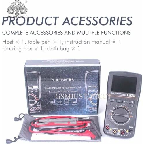 ET828 2 in 1 Oscilloscope Multimeter Digital 1MHz 2.5Msps Strong Toughness Electric Portable Resistance Test Meter