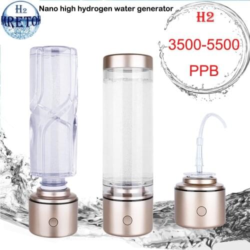 Nanometer High Rich Hydrogen Water Bottle/Cup ORP Alkaline Portable Mini Pure H2 Generator Electrolysis Ionizer Improve Immunity