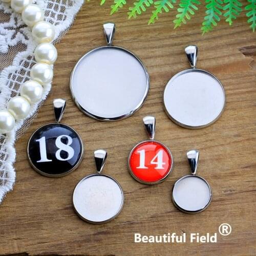 Stainless Steel Fit 8mm 10mm 12mm 14mm 16mm 18mm 20mm 25mm Cabochon Settings Round Cameo Base Blank Tray