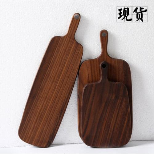 Black walnut chopping board solid wood pizza board whole wood without splicing cutting Beech wooden tray western steak board